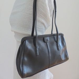 bag black soft leather ALFANI shoulder 7 x 10 x 3